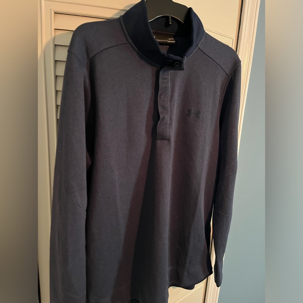 Under Armour Golf Coldgear Men Loose Fit 1/4 Button Up Pullover Sweater Sz Large